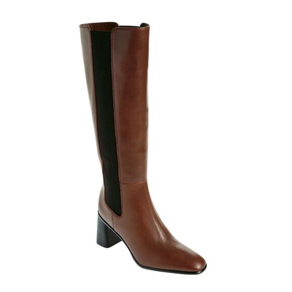 NWT NORDSTROM TYRA KNEE HIGH RIDING BOOTS WITH BLOCK HEEL IN COLOR BROWN SIZE 10 - Picture 1 of 9